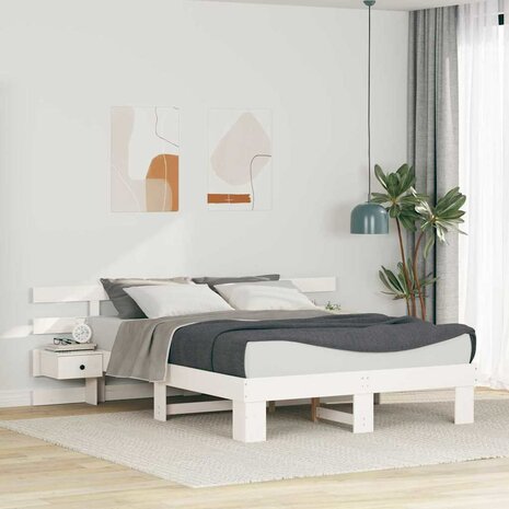 Bedframe met lade Wit 150 x 200 cm Hout 1