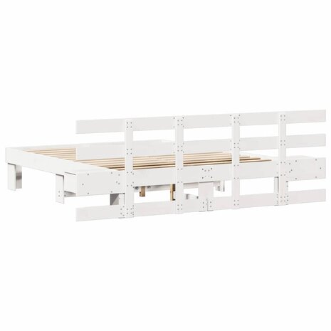 Bedframe met lade Wit 150 x 200 cm Hout 7