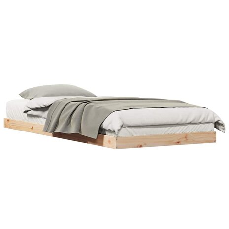 Vloerbedframe massief grenenhout 90x210 cm 2