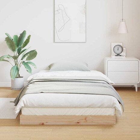 Vloerbedframe massief grenenhout 90x210 cm 3