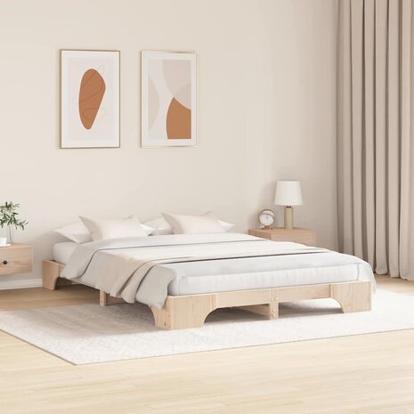 Bedframe 150x200 cm van Massief Grenenhout 4