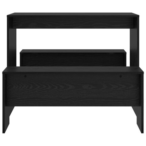 Eetkamerset 2 pcs Zwart eiken 97 x 47 x 75 cm Bewerkt hout 4