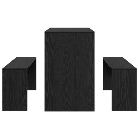 Eetkamerset 2 pcs Zwart eiken 97 x 47 x 75 cm Bewerkt hout 5