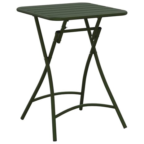 Tuintafel inklapbaar 55x55x73 cm staal donkergroen 5