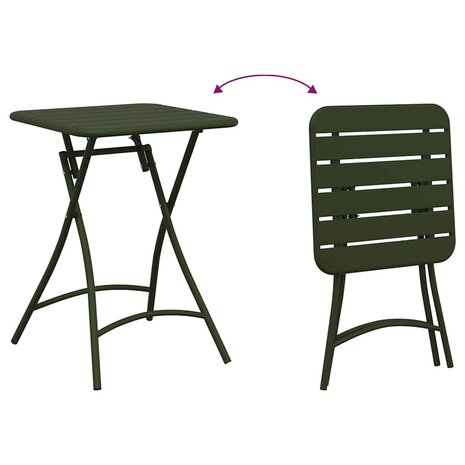 Tuintafel inklapbaar 55x55x73 cm staal donkergroen 8