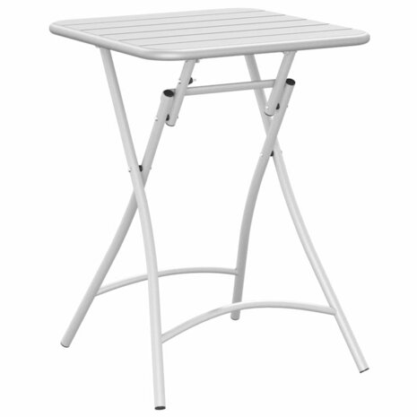 Tuintafel inklapbaar 55x55x73 cm staal wit 5