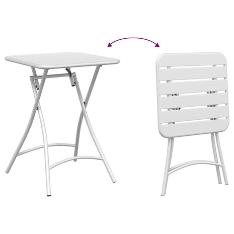 Tuintafel inklapbaar 55x55x73 cm staal wit 8