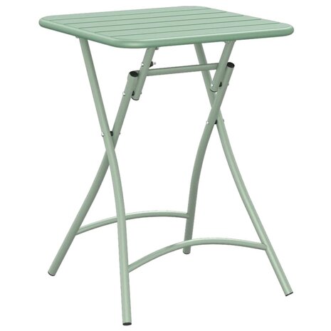 Tuintafel inklapbaar 55x55x73 cm staal lichtmint 5