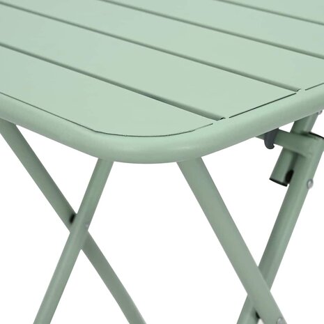 Tuintafel inklapbaar 55x55x73 cm staal lichtmint 6