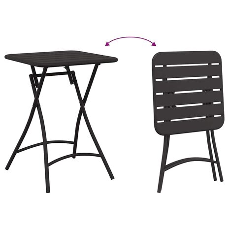 Tuintafel inklapbaar 55x55x73 cm staal antraciet 8