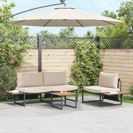 Tuintafel 55x55x35 cm DPC en staal bruin 1