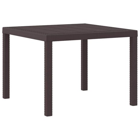 Tuintafel 100x100x73 cm poly rattan bruin 3