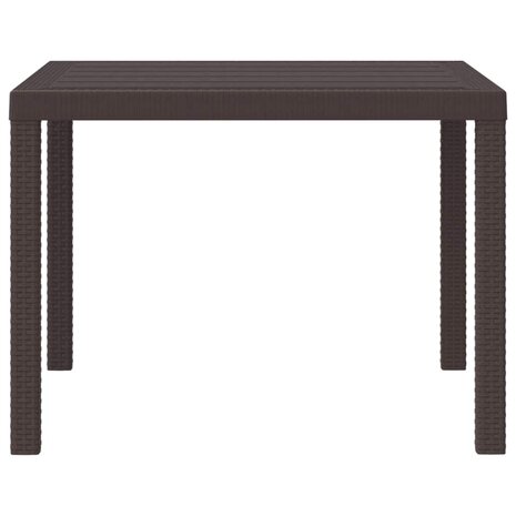 Tuintafel 100x100x73 cm poly rattan bruin 5