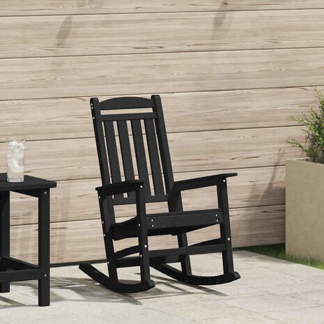 Tuin Schommelstoel Zwart 70x92x108 cm HDPE 1