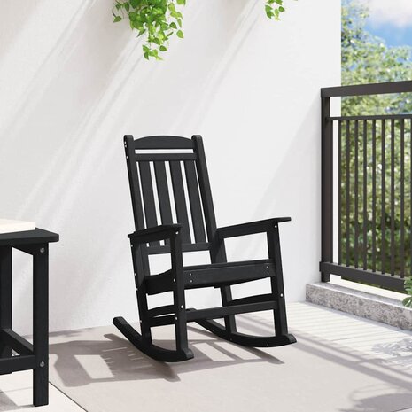 Tuin Schommelstoel Zwart 70x92x108 cm HDPE 2