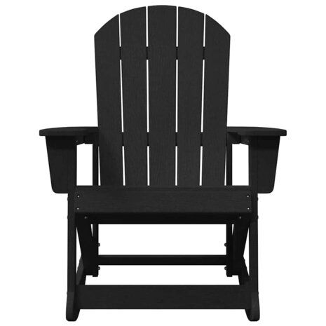 Adirondack Schommelstoel Zwart 73,5x92x90 cm HDPE 3