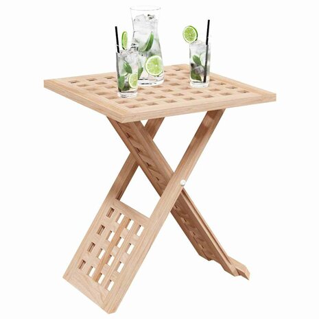 Salontafel inklapbaar 33x33x40,5 cm massief walnotenhout 2