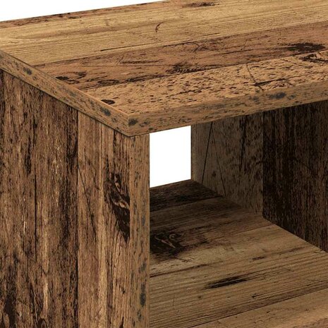 Bijzettafel met wielen 50x30x55 cm bewerkt hout oud houtkleurig 7