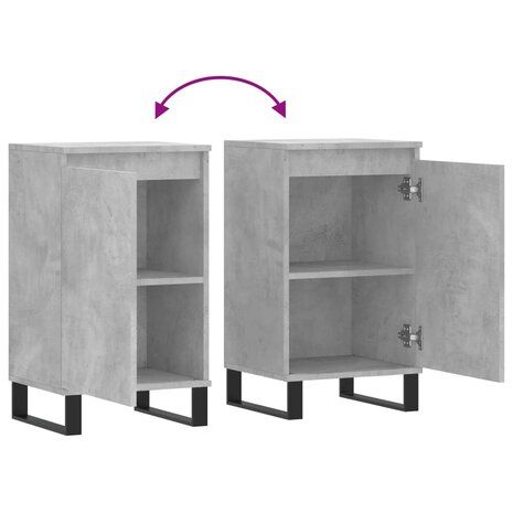 Dressoir 40x35x70 cm bewerkt hout betongrijs 9