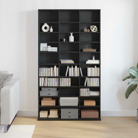 CD-kast 101x23x177,5 cm bewerkt hout zwart eikenkleurig 3