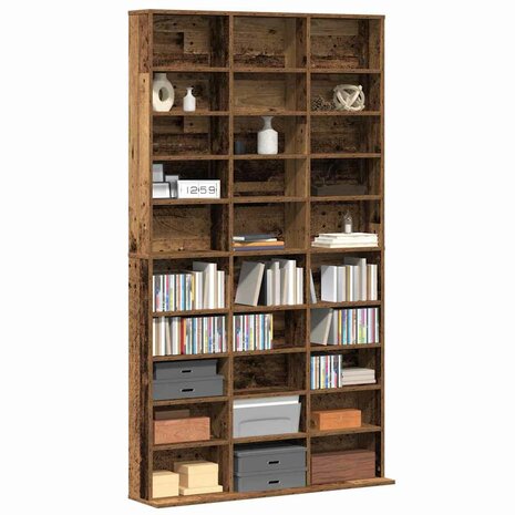 CD-kast 101x23x177,5 cm bewerkt hout oud houtkleurig 2