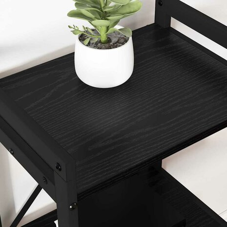 Boekenkast Zwart eiken 40 x 30 x 48.5 cm Bewerkt hout 3