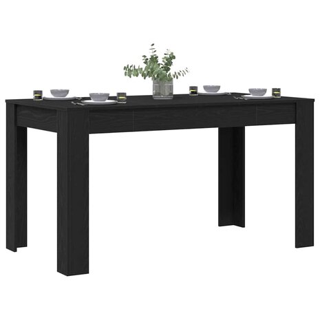 Eettafel Zwart Eiken 140x74,5x76 cm Geengineerd Hout 2