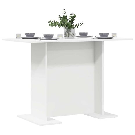 Eettafel 110x60x75 cm bewerkt hout wit 2