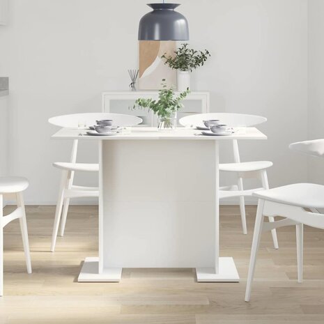 Eettafel 110x60x75 cm bewerkt hout wit 3