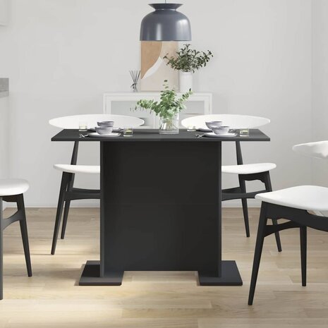 Eettafel 100x60x75 cm bewerkt hout zwart 3