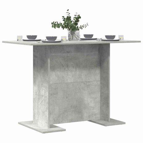 Eettafel 110x60x75 cm bewerkt hout betongrijs 2