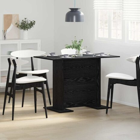 Eettafel 110x60x75 cm bewerkt hout zwart eikenkleurig 1