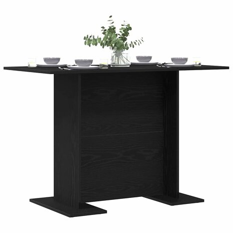Eettafel 110x60x75 cm bewerkt hout zwart eikenkleurig 2