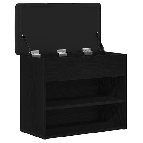 Opslagbank 60x30x48 cm bewerkt hout zwart eikenkleurig 4