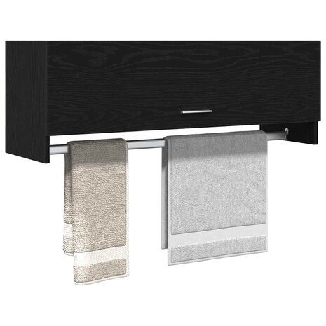 Kledingkast Zwart Eiken 100x32,5x35 cm Bewerkt Hout 2