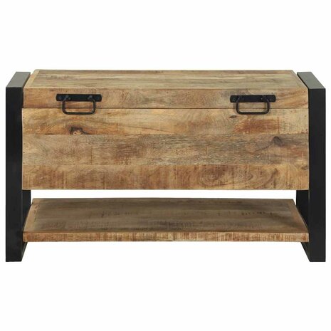 Opbergkist 80x35x45 cm massief ruw mangohout 4