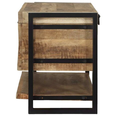 Opbergkist 80x35x45 cm massief ruw mangohout 5