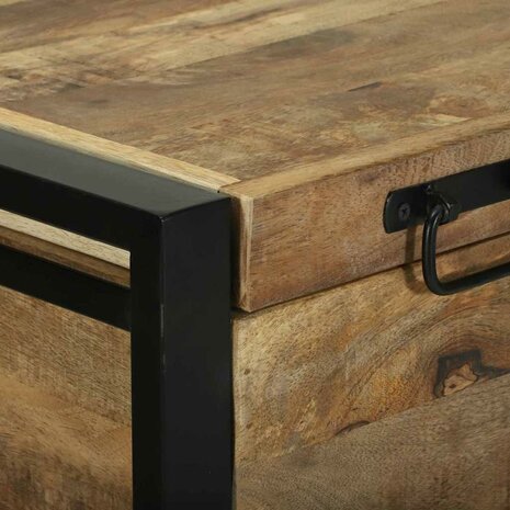 Opbergkist 80x35x45 cm massief ruw mangohout 7