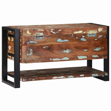 Opbergkist 80x35x45 cm massief ruw gerecycled hout meerkleurig 6
