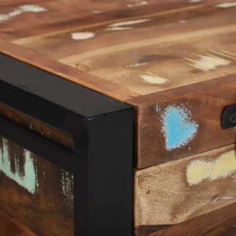 Opbergkist 80x35x45 cm massief ruw gerecycled hout meerkleurig 7
