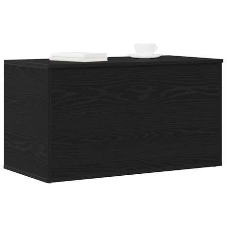 Opbergkist Zwart Eiken 84x42x46 cm Bewerkt Hout 2