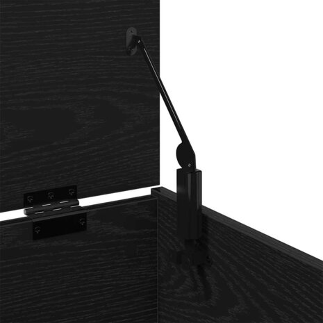 Opbergkist Zwart Eiken 84x42x46 cm Bewerkt Hout 8