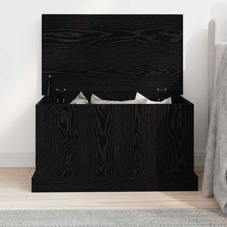 Opbergkist 70x40x38 cm bewerkt hout zwart eikenkleurig 3