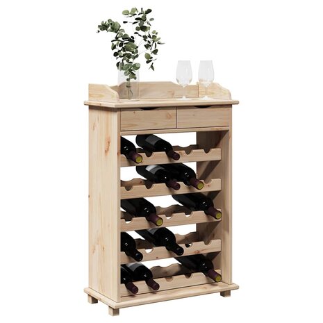 Wijnrek 90x60x30 cm Massief Hout Van Den 2