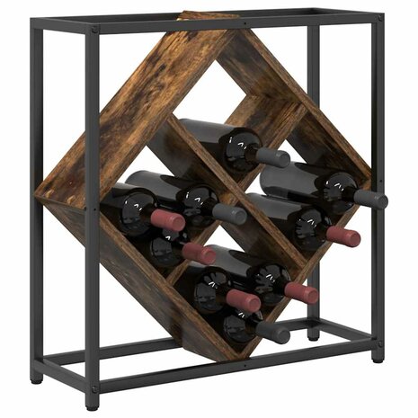 Wijnrek 51x18x52,5 cm bewerkt hout gerookt eikenkleurig 2