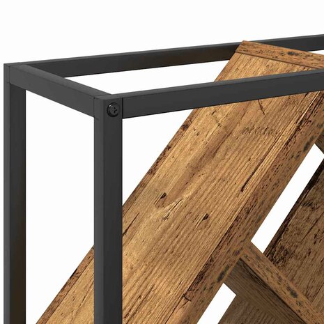 Wijnrek 51x18x52,5 cm bewerkt hout oud houtkleurig 7