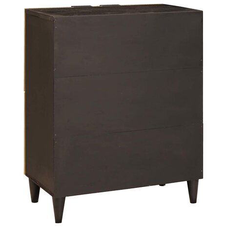 Bijzetkast Zwart en Goud 60 x 33.5 x 75 cm massief mangohout 5