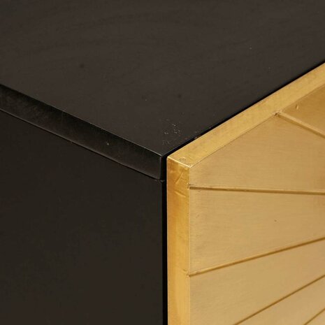 Bijzetkast Zwart en Goud 60 x 33.5 x 75 cm massief mangohout 6