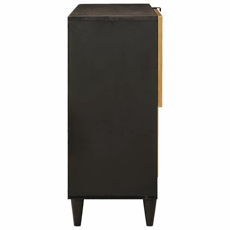 Bijzetkast Zwart en Goud 80 x 33.5 x 75 cm massief mangohout 4