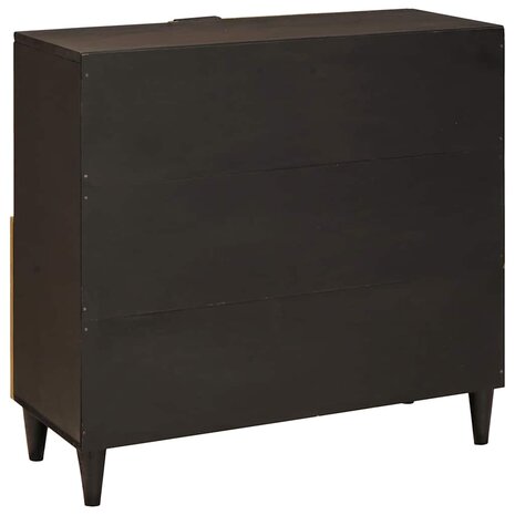 Bijzetkast Zwart en Goud 80 x 33.5 x 75 cm massief mangohout 5